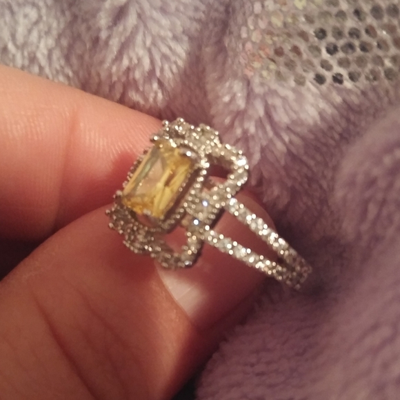 14k WG/Silver Victorian Citrine Topaz Fancy Ring 8 - Picture 4 of 13